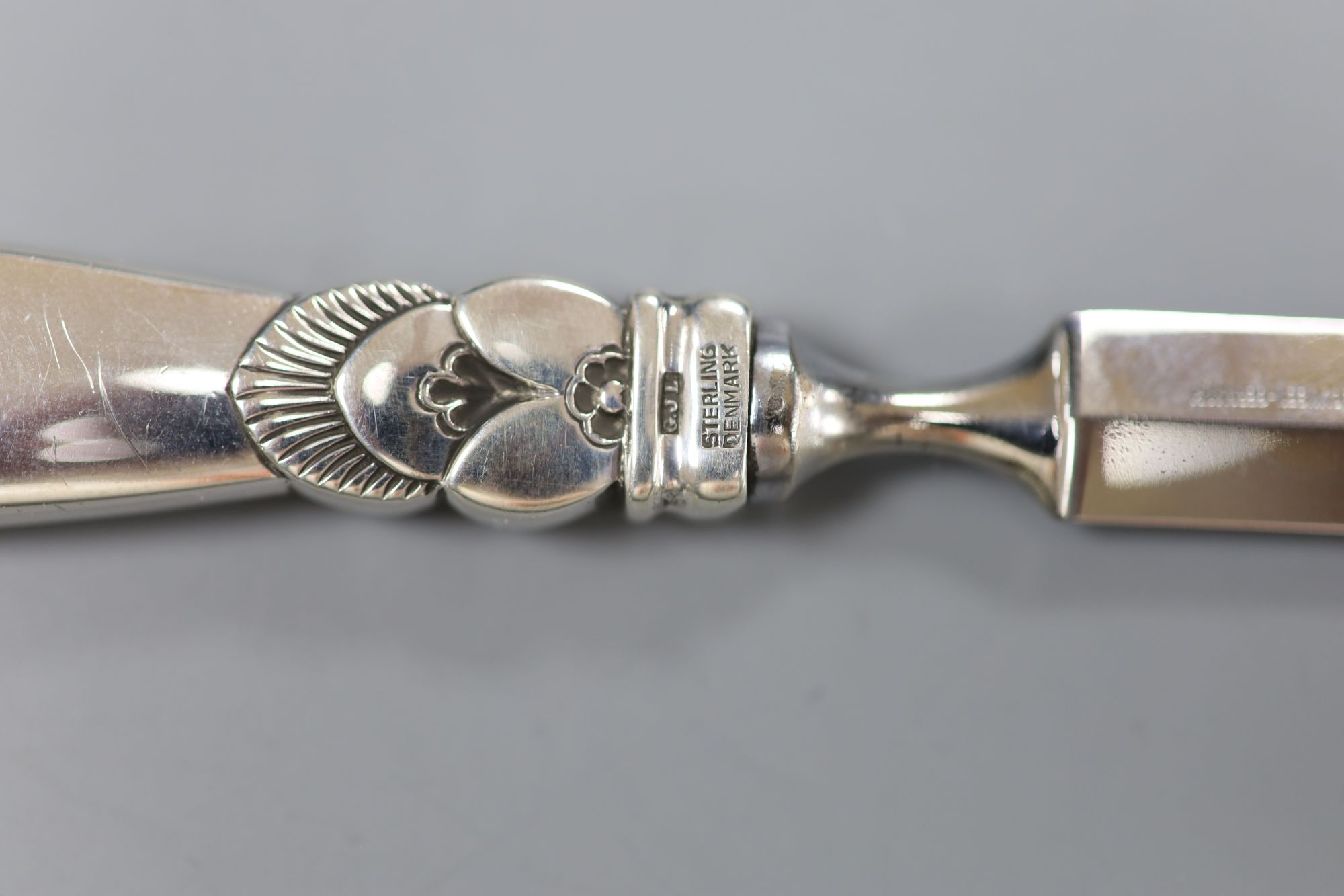 A George Jensen sterling handled paper knife, 21cm.